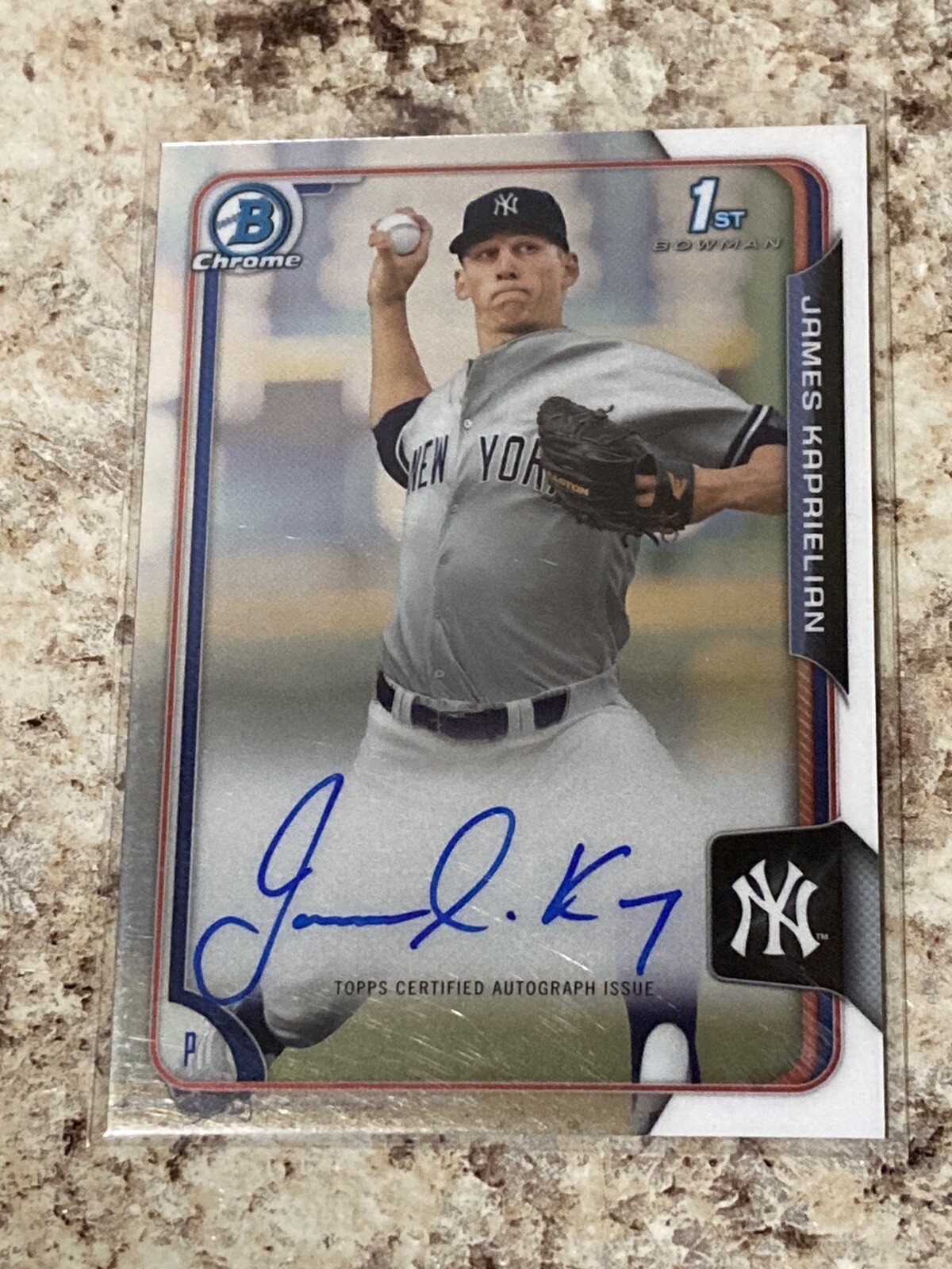 2015 Bowman Draft Chrome James Kaprielian Auto RC Autograph Oakland A’s