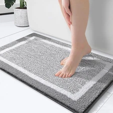 OLANLY Bathroom Rugs 24X16, Extra Soft and Absorbent Microfiber Bath Mat,