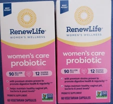 2 Pack RenewLife Ultimate Flora Women's Care Probiotic 90 Bill 60 Cap May 2026