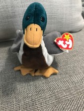 Ty Beanie Baby Jake The Mallard Duck, 1997 Rare Red Stamp Tag Errors PE pellets 