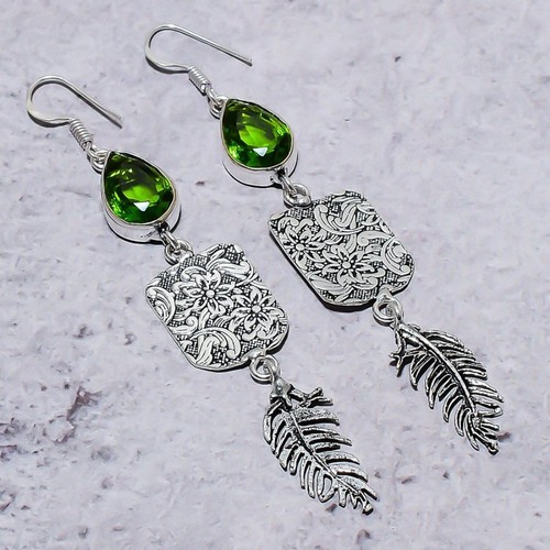 Pendentif étoile bijou fait main pierre précieuse améthyste verte en