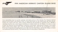 Pan American Airways Information Card Canton Island Base