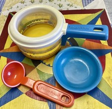1987 FISHER PRICE Play Food SOUP PAN LADLE BOWL Fun Tikes Kitchen Lot FP-M-3PCL