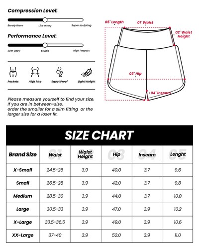 Womens High Waisted Running Shorts Lightweight Quick Dry Workout Gym Athletic... - Picture 6 of 6