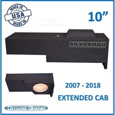 Chevy Silverado Extended Cab 2007-2018 10" Single Sub Box Subwoofer Enclosure