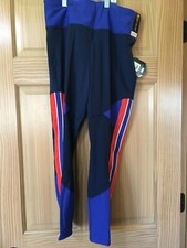 New Avia Flex Tech Performance Exercise Leggings Crop Stretch Blue Orange S,M,L