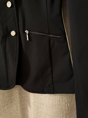 Veste D'équitation John Whitaker, Noire Avec Détails Rouges, Taille 7/8 Ans, Neuve