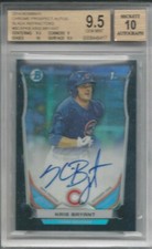 2014 Bowman Chrome Kris Bryant Black Refractor Rookie Auto 60/99 Cubs BGS 9.5/10