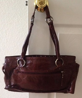 XOXO Womens Brown Vinyl Hand Shoulder Hand Bag Purse