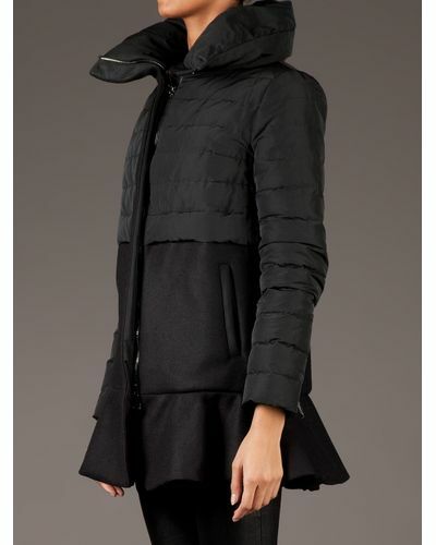 Moncler BLACK ROSIER peplum ruffle hem coat | eBay