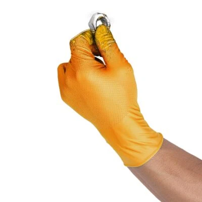 UCI Maxim Orange Heavy Duty Extra Thick Nitrile Disposable Gloves tattoos- 50pk