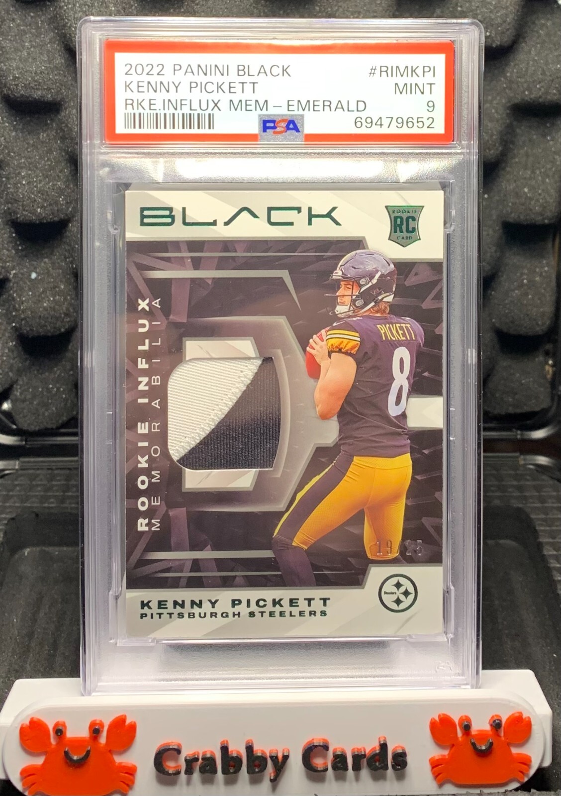 Kenny Pickett Panini Black Rookie Influx Memorabilia #RIMKPI Emerald