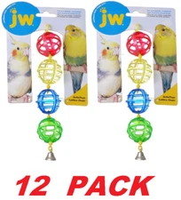 JW Pet Activitoy Birdie Lattice Balls Bird climb Toy (12 PACK) for cockatiels..
