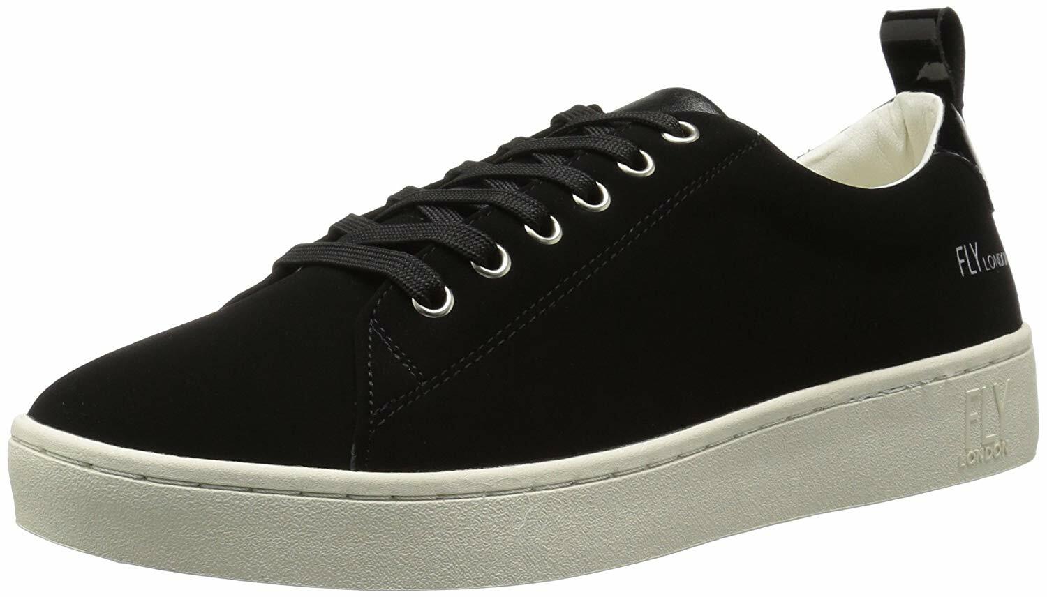 Кроссовки на шнуровке из нубука FLY London - Maco Black EU 41