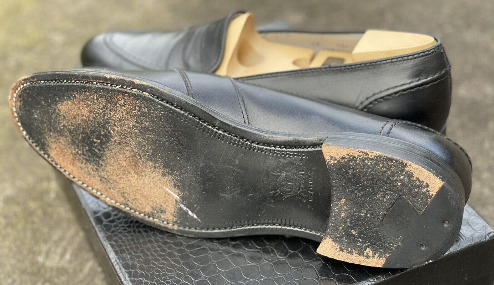 Alden 681 Slip On Full Strap Penny Loafer Black Calfskin Leather Size 11.5  AAA/A
