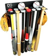 Baseball Bat Rack Holds up to 21 Bats - Baseball Bat Holder for Wall Mount - Met