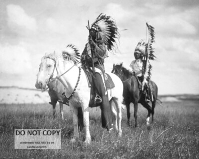 #ad SIOUX CHIEFS ON HORSEBACK CIRCA 1905 EDWARD S. CURTIS 8X10 PHOTO AB 618 $10.98