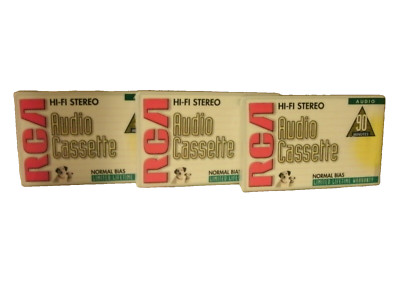 (3) RCA HI-FI STEREO AUDIO CASSETTE NORMAL BIAS 90 MINUTE EACH (NEW SEALED)