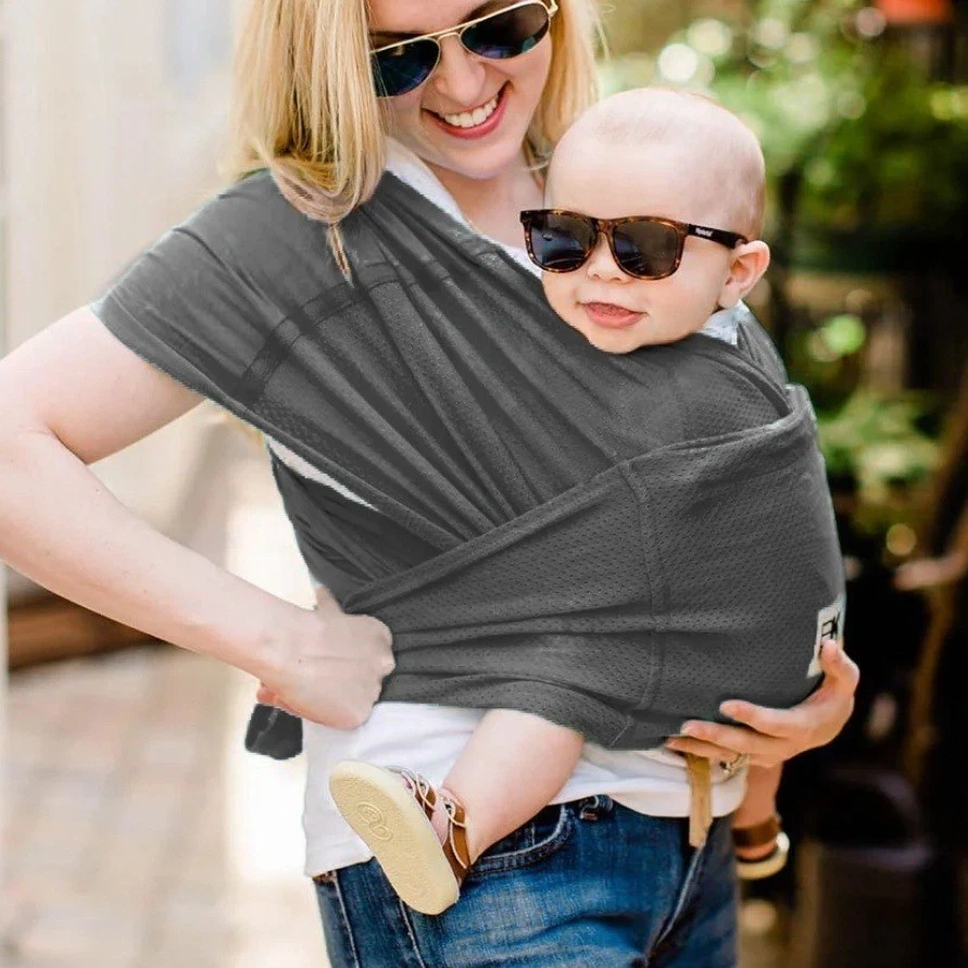 Baby K'tan Breeze Baby Carrier Sz M Charcoal Grey Carrier - read desc