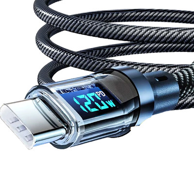 6A 120W Schnellladekabel USB-A zu Typ-C Nylon mit LED für Xiaomi & Samsung