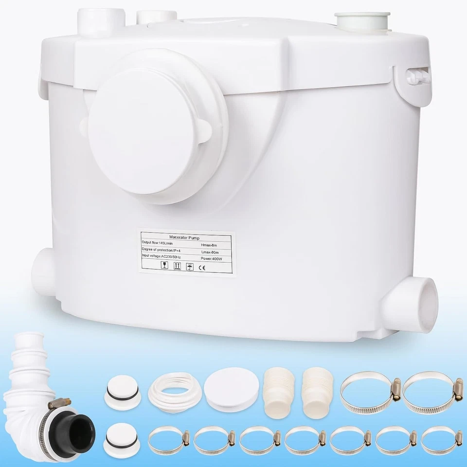 Hebeanlage 400W Abwasserpumpe Kleinhebeanlage Fäkalienpumpe Sanitär WC Häcksler - Bild 2 von 4