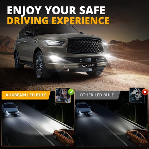 For GMC Sierra 1500 2500 HD 2003-2006 AUXBEAM LED Headlight White+Fog Yellow 6x - Picture 10 of 12