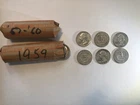 Silver Washington quarters, two rolls of forty.