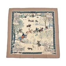 Hermes Bandana Scarf Beige Old Clothes Used