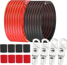 2 Gauge Battery Cable 12 Feet 12 Feet Each w/o Cable Sleeve Black and Red