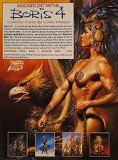 1994 Magnificent Myths Boris 4 Card SELL SHEET Comic Images Store Ad