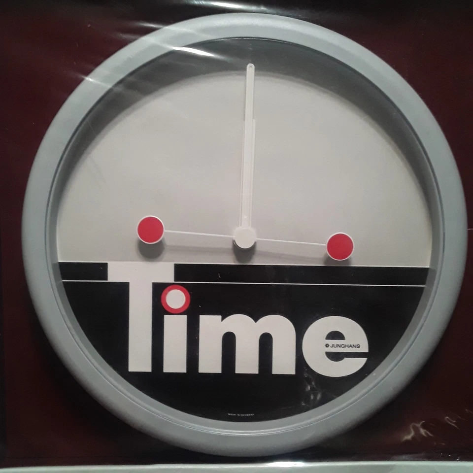 VTG NOS 1980s JUNGHANS ASTRA Quartz Postmodern  Wall Clock Pop Art Deco Germany  - Image 2 of 4