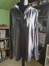 Tek Gear Heather Gray Quick Dry 1/4 Zip Pullover Long Sleeve Athletic Shirt L