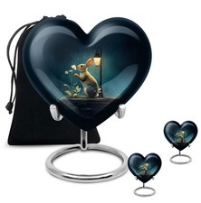 Cremation Keepsake Heart Shaped Urns 10Inch 3Inch Set Of 2 for Human Adult