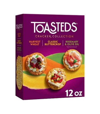 Toasteds Variety Pack Crackers, Party Snacks, 12 oz