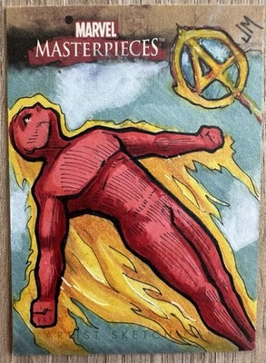 Marvel Masterpieces 2008 Sketch Card Human Torch 