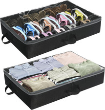 2 Pack under Bed Storage Bin, Black
