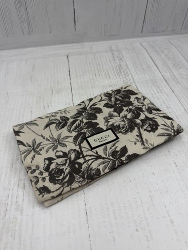 Authentic Gucci Beauty Bloom Herbarium Linen Cosmetic Clutch Pouch Black Cream