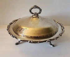 Antique F.B. Rogers Silver Co 1883 Silverplate Serving Dish Bowl Platter W Lid 