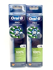 Lot of 2 Oral-B PRO Cross Action Toothbrush Heads 4 Pack (8 total)