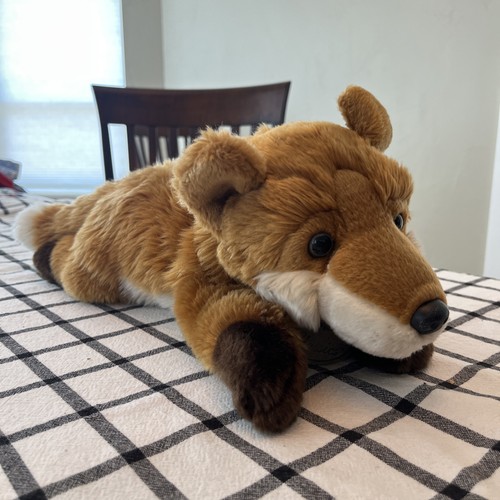 Yomiko Classics Realistic Fox Russ Red Brown White 12" Plush Laying Down