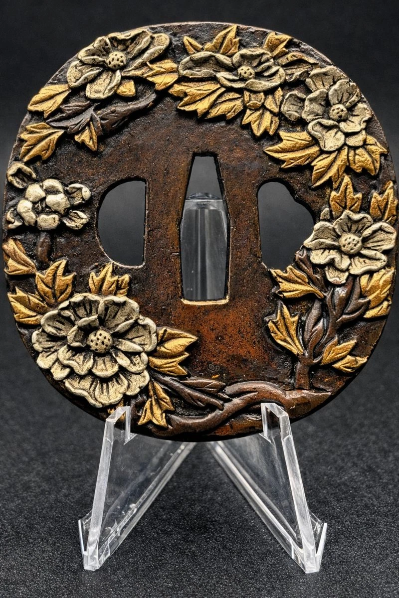 軍刀 素銅地石目 猪目透 刀装具四点 未使用 軍刀 素銅地 刀装具四点 未