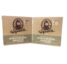Dr. Squatch Men's Natural Soap Birchwood Breeze 5oz Bar Medium Grit, 2 Pk, NEW!