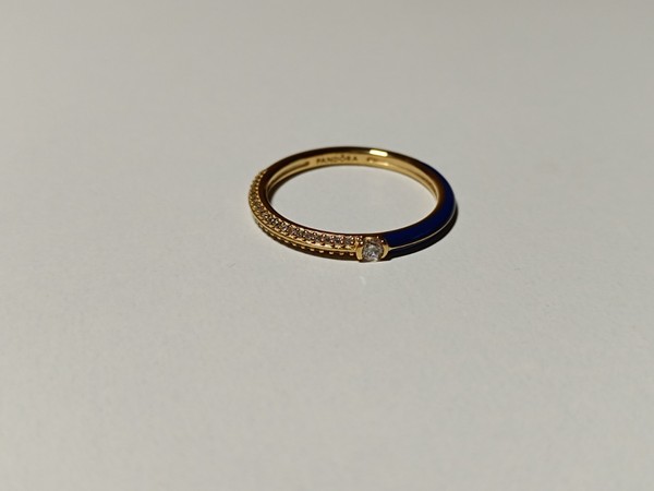 Pandora Me Pavé & Blau Doppelring 14 Karat Vergoldung (162528C01-58)-image
