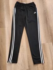 Adidas Track Pants Youth Large 14 Black 3 Stripe Athletic Joggers Soccer
