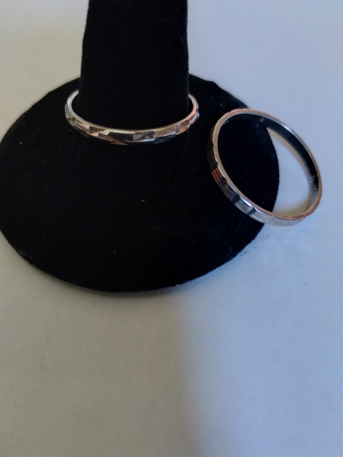 Pair 999 Fine Silver Two Stacking Stackable Rings… - image 5