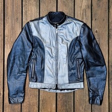 Vintage Brooks Cafe Racer Motorcycle Jacket Black/Silver Sz 40 Made In USA RARE!