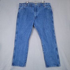 Wrangler Men's Blue Denim Jeans 44x30 Classic Straight Leg 100 Cotton