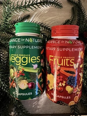 Fruits and Veggies Supplement (*Balance~of~Nature) 90 Capsules/ea  