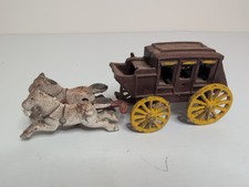 Antique Cast Iron Horse Carriage Ride Toy In Reasonable Conditions