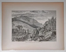 1872 Victorian Printed Engraving, Mount Washington from the Conway Road, NH